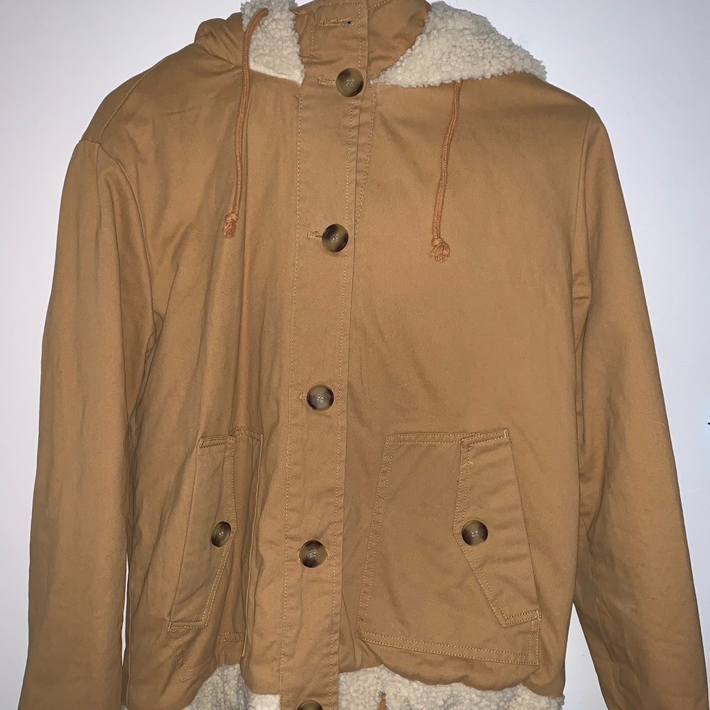 coat - Jacket khaki sherpa. Arizona jean co